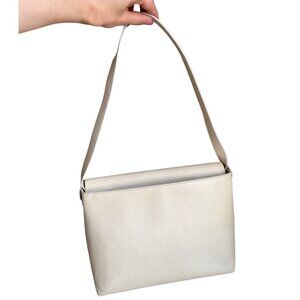 Vintage Gucci Off White Neutral Leather Bag Gold Hardware Peeling